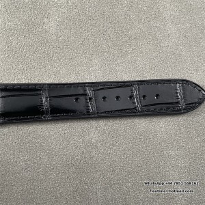 F1F Quartz Santos Dumont 43.5x31.4mm White Dial Black Leather Strap - Image 3