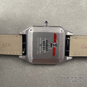 F1F Quartz Santos Dumont 43.5x31.4mm White Dial Black Leather Strap - Image 5