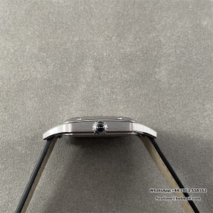 F1F Quartz Santos Dumont 43.5x31.4mm White Dial Black Leather Strap - Image 6