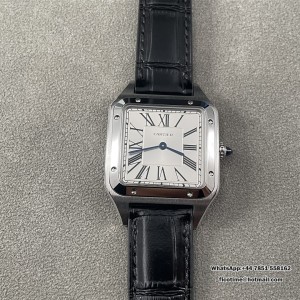 F1F Quartz Santos Dumont 43.5x31.4mm White Dial Black Leather Strap - Image 8