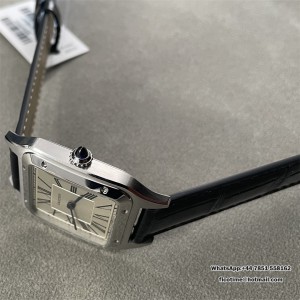 F1F Quartz Santos Dumont 43.5x31.4mm White Dial Black Leather Strap - Image 9