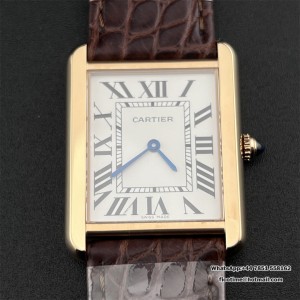 AF Quartz Tank Solo 27.4mm RG Brown Leather White Dial - Image 2