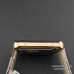 AF Quartz Tank Solo 27.4mm RG Brown Leather White Dial - Image 4