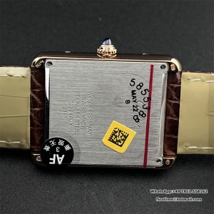 AF Quartz Tank Solo 27.4mm RG Brown Leather White Dial - Image 6