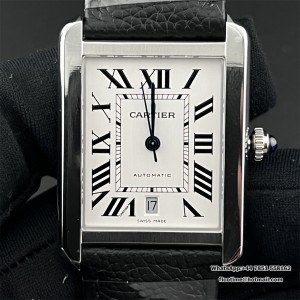 AF MY9015 Tank Solo 41mm White Dial Black Leather strap - Image 1