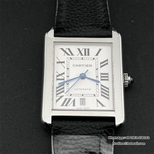 AF MY9015 Tank Solo 41mm White Dial Black Leather strap - Image 2