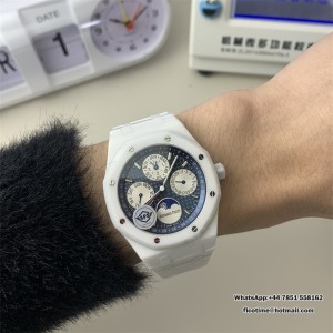 APSF Royal Oak Perpetual Calendar 26579CE White Ceramic 41mm Blue Dial Ceramic Bracelet A5134 V2 - Image 5
