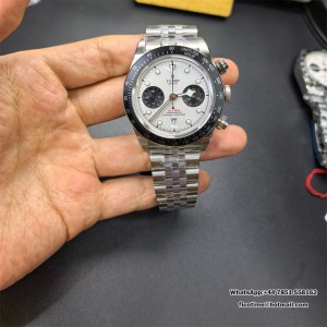 ZF DD7750 Tudor Black Bay Chrono 316L 41mm SS Bracelet White Dial - Image 3