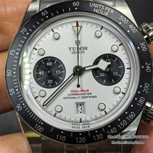 ZF DD7750 Tudor Black Bay Chrono 316L 41mm SS Bracelet White Dial - Image 4