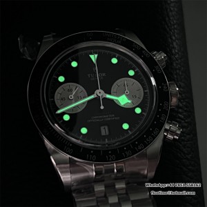 ZF DD7750 Tudor Black Bay Chrono 316L 41mm SS Bracelet Black Dial - Image 9