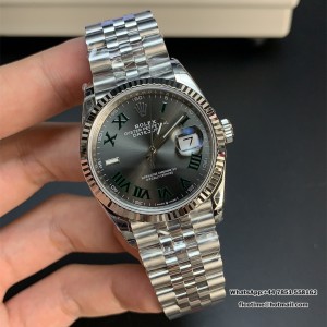 DateJust 36MM 126234 VSF Wimbledon Gray Dial Green Marker Jubilee Bracelet VS3235 - Image 3