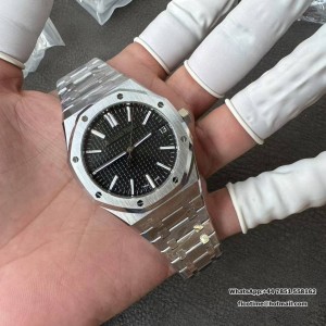 Royal Oak 15510 SS TOP 1:1 Best Edition Black Dial on SS Bracelet SA4302 Super Clone - Image 6