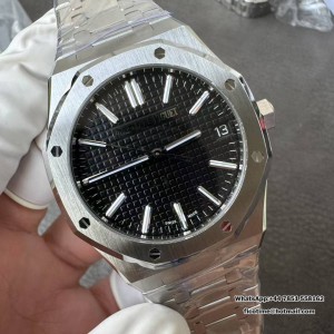Royal Oak 15510 SS TOP 1:1 Best Edition Black Dial on SS Bracelet SA4302 Super Clone - Image 8