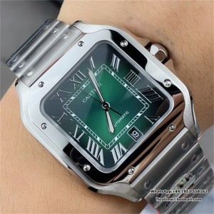 Santos de Cartier XL SS BVF 40MM Green Dial SS Bracelet MIYOTA 9039 - Image 2