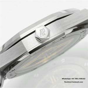 Royal Oak 41mm 15510 Frosted SS APSF 1:1 Best Edition Blue Textured Dial on SS Bracelet SA4302 Super Clone - Image 5