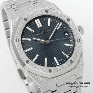 Royal Oak 41mm 15510 Frosted SS APSF 1:1 Best Edition Blue Textured Dial on SS Bracelet SA4302 Super Clone - Image 8