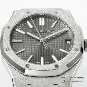 Royal Oak 41mm 15510 Frosted SS APSF 1:1 Best Edition Grey Textured Dial on SS Bracelet SA4302 Super Clone - Image 6