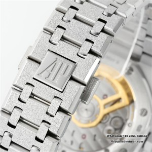 Royal Oak 41mm 15510 Frosted SS APSF 1:1 Best Edition Grey Textured Dial on SS Bracelet SA4302 Super Clone - Image 9