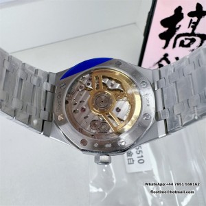 Royal Oak 41mm 15510 Frosted SS APSF 1:1 Best Edition White Textured Dial on SS Bracelet SA4302 Super Clone - Image 4