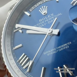 DayDate 40 228239 VSF 1:1 Best Edition Blue Roman Dial on President Bracelet VS3255 V2(Gain Weight) - Image 3
