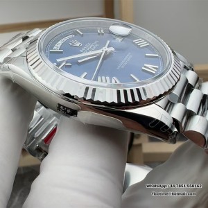 DayDate 40 228239 VSF 1:1 Best Edition Blue Roman Dial on President Bracelet VS3255 V2(Gain Weight) - Image 6