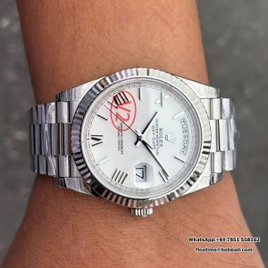 DayDate 40 228239 VSF 1:1 Best Edition White Roman Dial on President Bracelet VS3255 V2(Gain Weight) - Image 6