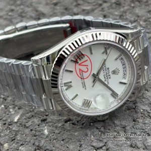 DayDate 40 228239 VSF 1:1 Best Edition White Roman Dial on President Bracelet VS3255 V2(Gain Weight) - Image 8