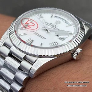 DayDate 40 228239 VSF 1:1 Best Edition White Roman Dial on President Bracelet VS3255 V2(Gain Weight) - Image 9