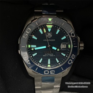 Aquaracer 41mm OF 1:1 Best Edition Blue Dial Red Hand on SS Bracelet SW200 - Image 8