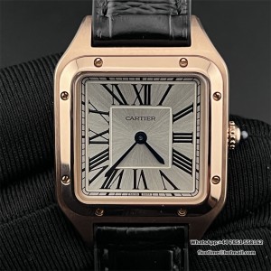 F1F Swiss Quartz Santos Dumont 38*27.5 mm RG White Dial Black Leather Strap - Image 1