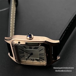 F1F Swiss Quartz Santos Dumont 38*27.5 mm RG White Dial Black Leather Strap - Image 2