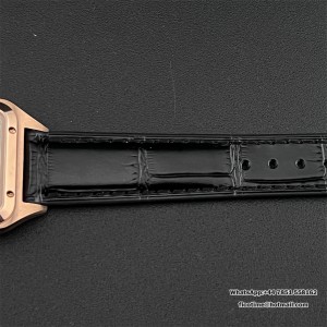 F1F Swiss Quartz Santos Dumont 38*27.5 mm RG White Dial Black Leather Strap - Image 5