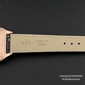 F1F Swiss Quartz Santos Dumont 38*27.5 mm RG White Dial Black Leather Strap - Image 6