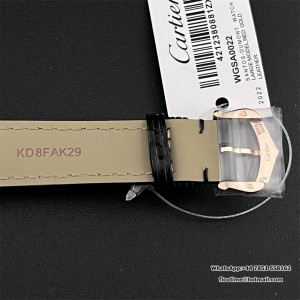 F1F Swiss Quartz Santos Dumont 38*27.5 mm RG White Dial Black Leather Strap - Image 7