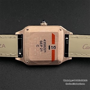 F1F Swiss Quartz Santos Dumont 38*27.5 mm RG White Dial Black Leather Strap - Image 8