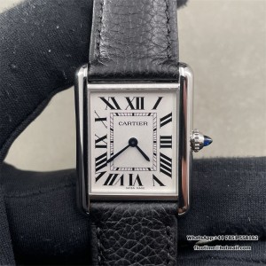 F1F Tank Must 33.7*25.5 White Dial Black Leather Strap Swiss Quartz - Image 1