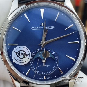 Master Ultra Thin Moon SS APSF 1:1 Best Edition Blue Dial on Black Leather Strap SA925 Super Clone - Image 4