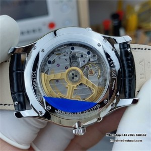 Master Ultra Thin Moon SS APSF 1:1 Best Edition Blue Dial on Black Leather Strap SA925 Super Clone - Image 5