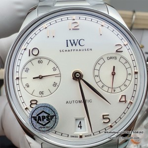Portugieser Auto 42mm SS/LE Wht/RG-Num APSF A52010 - Image 7