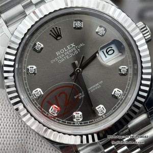 DateJust 41 126334 904L SS VF 1:1 Best Edition Gray Dial Diamond Marker On Jubilee Bracelet DD3235 - Image 5