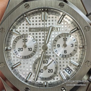 Royal Oak Chrono 26240 SS V2 APSF 1:1 Best Edition Silver Dial on SS Bracelet SA4401 Super Clone (Free Sprung) - Image 8