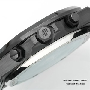 Royal Oak Chrono 26240 Black Ceramic V2 APSF 1:1 Best Edition Black Dial On Ceramic Bracelet Super Clone SA4401 (Free Sprung) - Image 7