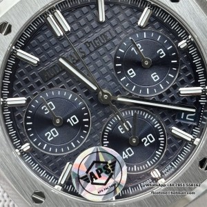 Royal Oak Chrono 26240 SS V2 APSF 1:1 Best Edition Blue Dial on SS Bracelet SA4401 Super Clone (Free Sprung) - Image 7