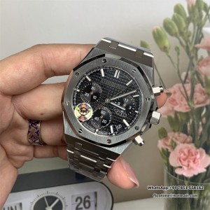 Royal Oak Chrono 26240 SS V2 APSF 1:1 Best Edition Black Dial on SS Bracelet SA4401 Super Clone (Free Sprung) - Image 6