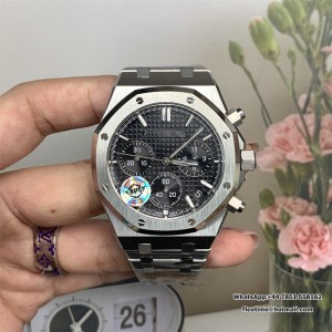 Royal Oak Chrono 26240 SS V2 APSF 1:1 Best Edition Black Dial on SS Bracelet SA4401 Super Clone (Free Sprung) - Image 8