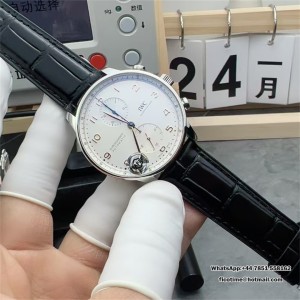 Portugieser Chrono IW371604 APSF 1:1 Best Edtion White/YG Dial on Black Leather Strap DD69355 Super Clone - Image 6