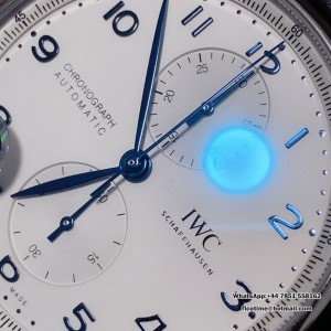 Portugieser Chrono IW371605 APSF 1:1 Best Edtion White/Blue Dial on Blue Leather Strap DD69355 Super Clone - Image 3