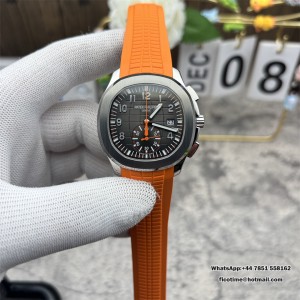 Aquanaut 5968 SS P1F Best Edition Gray Dial On Orange Rubber Strap A520 (Free Black Rubber Strap) - Image 3