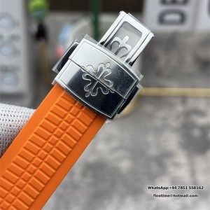 Aquanaut 5968 SS P1F Best Edition Gray Dial On Orange Rubber Strap A520 (Free Black Rubber Strap) - Image 4