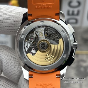 Aquanaut 5968 SS P1F Best Edition Gray Dial On Orange Rubber Strap A520 (Free Black Rubber Strap) - Image 7
